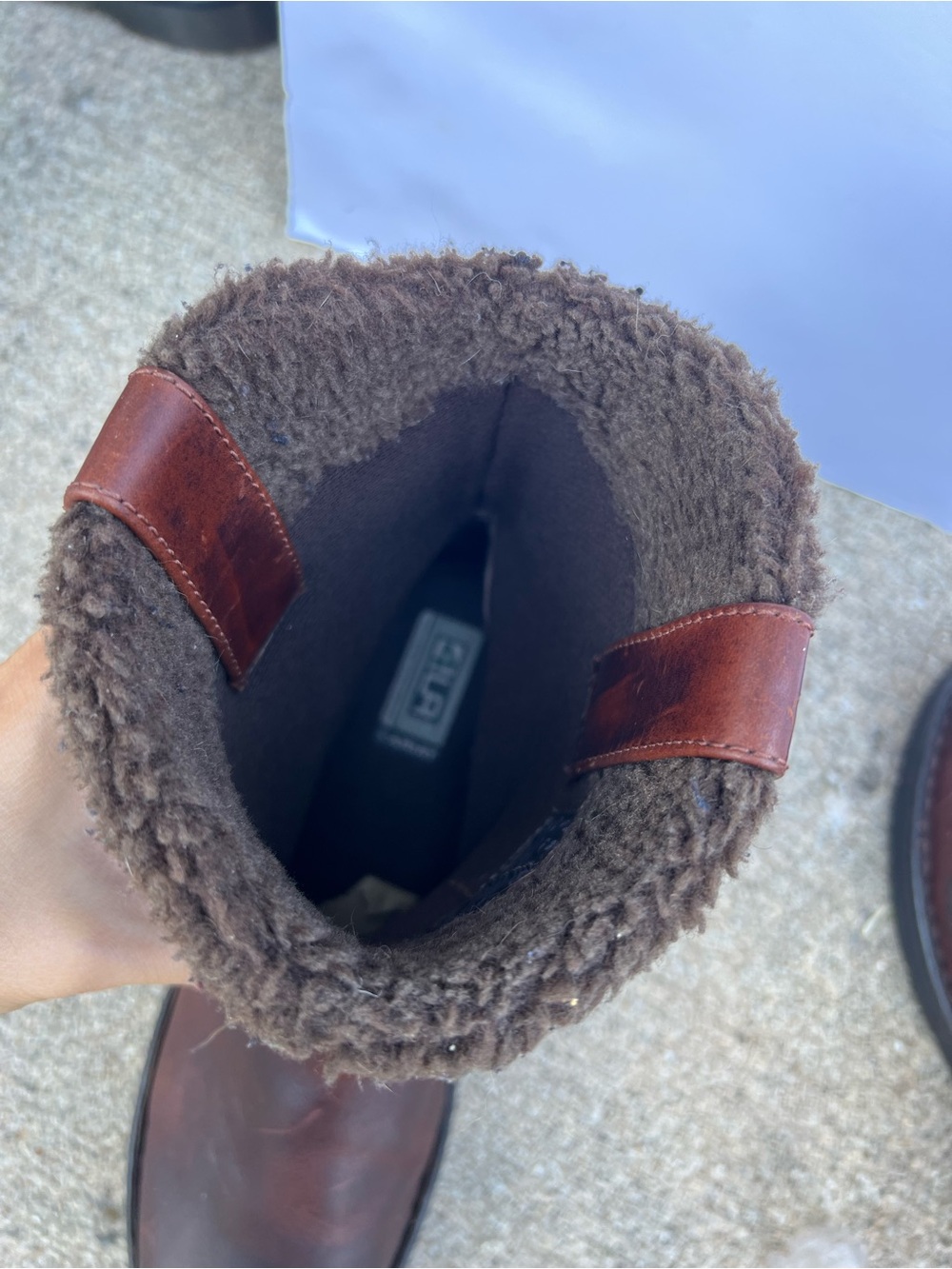 Ariat Fatbaby Women’s Pull On Brown Leather Shearling-Lined boots - Picture 5 of 7